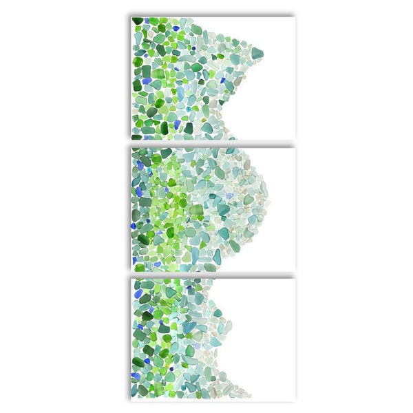 Sea Glass Wave Triptych