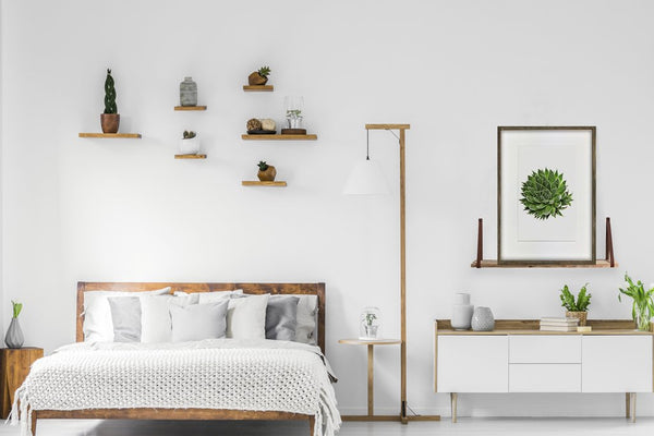 LEATHER STRAPS AND WOOD SHELF